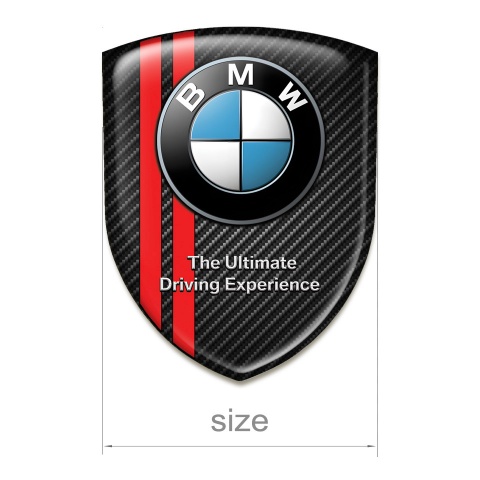 BMW Emblem Interior Black carbon wit Red Lines Design and Classic logo 