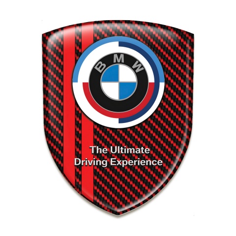 BMW Silicone Badge Red Carbon Print New Style Logo 