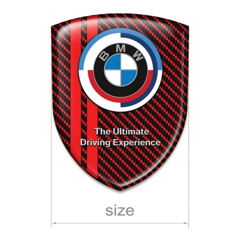 BMW Silicone Badge Red Carbon Print New Style Logo 