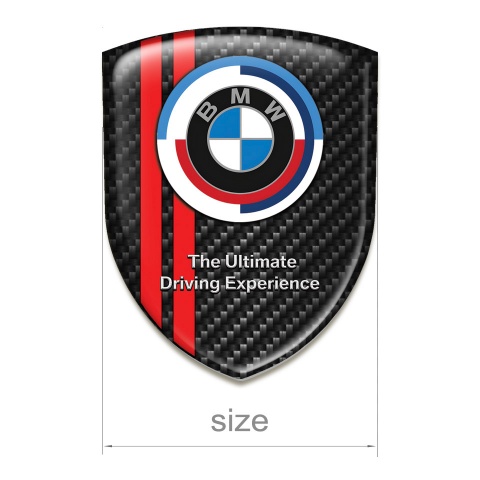 BMW Silicone Shield Black Carbon with Red Lines Print and New Style Logo 