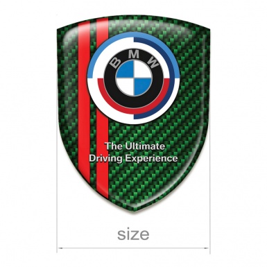 BMW Auto Emblem Green Carbon with Red Lines and New Logo 