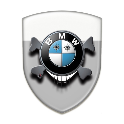 BMW Logo Emblem Grey White Base with Smile Logo 