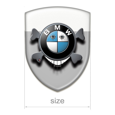 BMW Logo Emblem Grey White Base with Smile Logo 