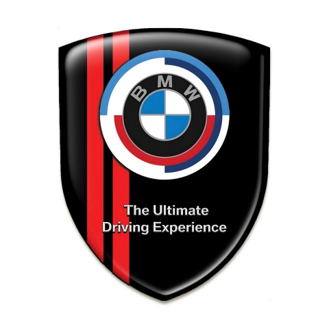 BMW Silicone Emblem Black  Background with Red Lines  and New Logo Design 