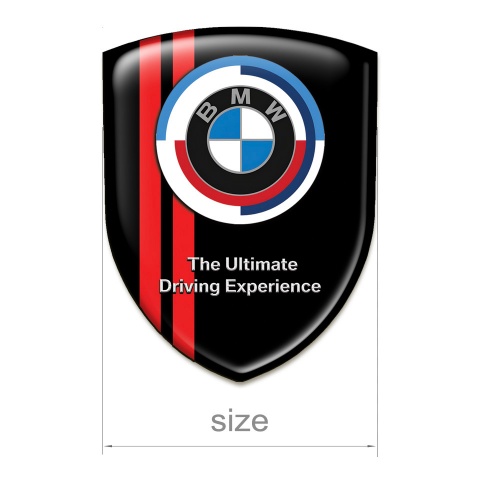 BMW Silicone Emblem Black  Background with Red Lines  and New Logo Design 