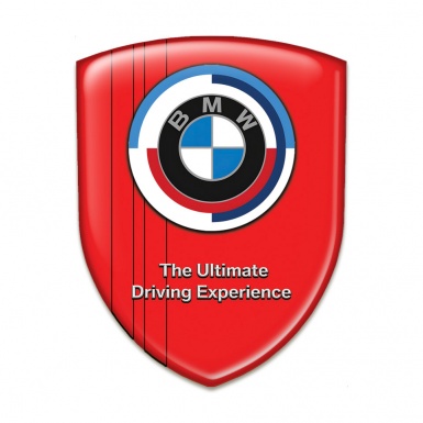 BMW 3D Gel Emblem Red Print New Logo Style 