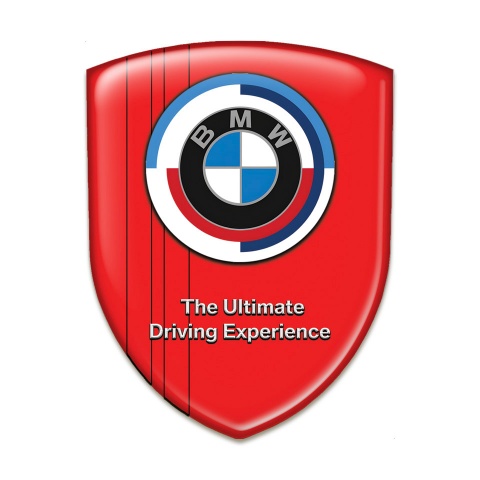 BMW 3D Gel Emblem Red Print New Logo Style 