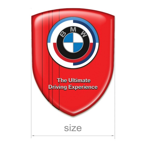 BMW 3D Gel Emblem Red Print New Logo Style 