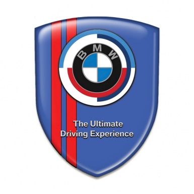 BMW Emblem Exterior Blue Print with Red Lines and New Logo Style 