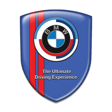 BMW Emblem Exterior Blue Print with Red Lines and New Logo Style 