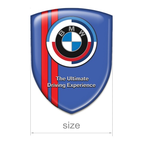 BMW Emblem Exterior Blue Print with Red Lines and New Logo Style 