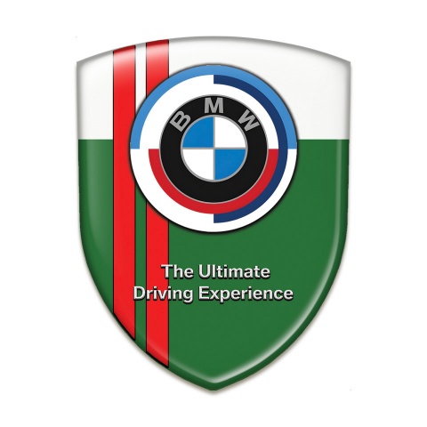 BMW Car Accessories Badge Green White print with Red Lines Version 