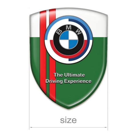 BMW Car Accessories Badge Green White print with Red Lines Version 