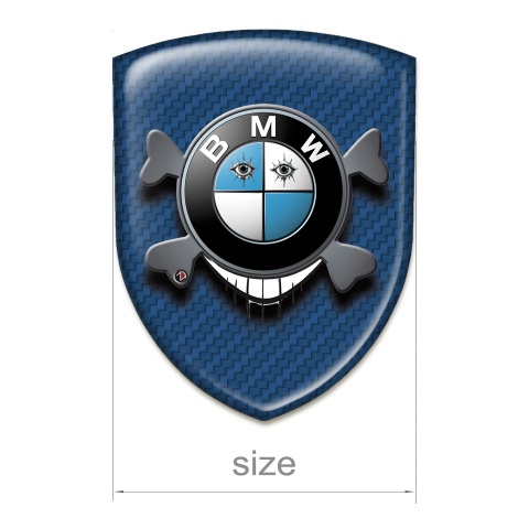 BMW Self Adhesive Car logo Emblem Navy Blue Carbon Base Smile Effect logo 