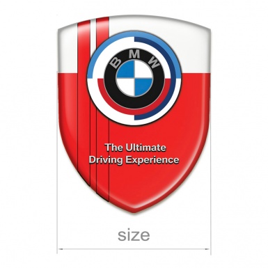 BMW Car Interior Badge Red White Base Red Lines Version 