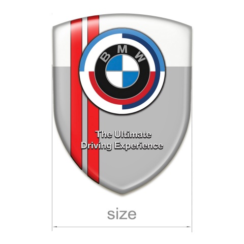 BMW Silicone Shield grey White Background Red Stripes Version 