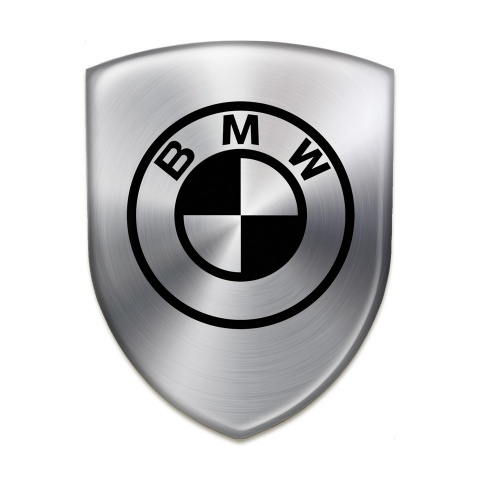 BMW Auto Emblem High End Metallic Base Black Logo 