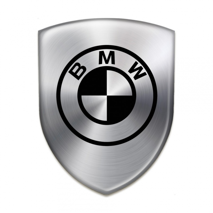 BMW Auto Emblem High End Metallic Base Black Logo 