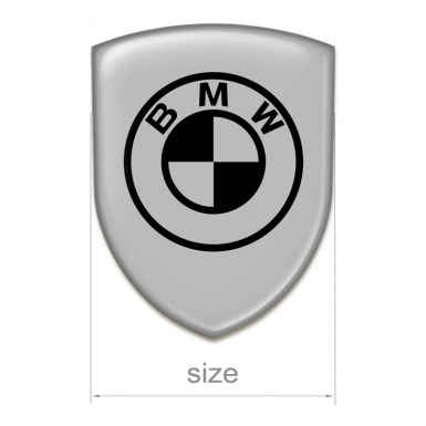 BMW Emblem Badge Logo Grey Background Black Logo 