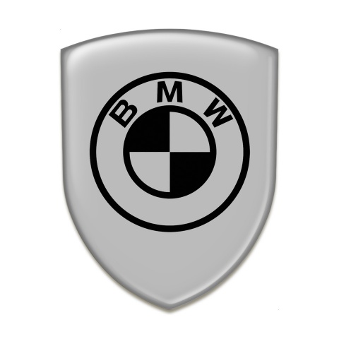 BMW Emblem Badge Logo Grey Background Black Logo 
