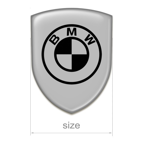BMW Emblem Badge Logo Grey Background Black Logo 