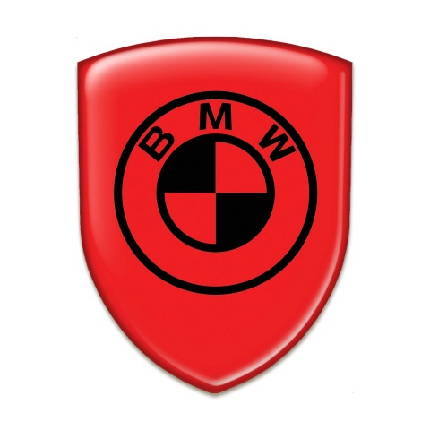 BMW Logo Emblem Racing Edition Red Base Black Logo 