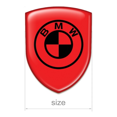BMW Logo Emblem Racing Edition Red Base Black Logo 