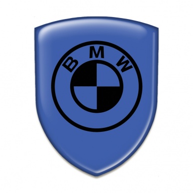 BMW Tuning Emblem Stylish Blue Base Black Logo 
