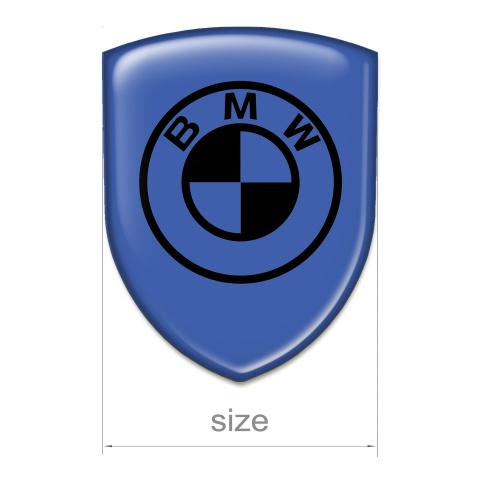BMW Tuning Emblem Stylish Blue Base Black Logo 