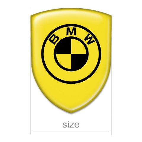 BMW Self Adhesive Emblem Logo Yellow Base Black Logo 
