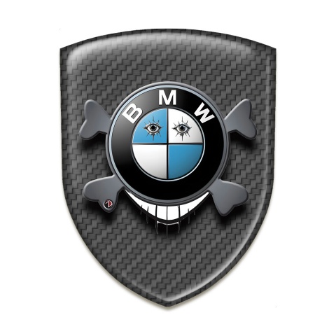 BMW Domed Emblem Dark Carbon Base Smile Logo 