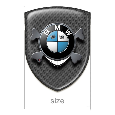 BMW Domed Emblem Dark Carbon Base Smile Logo 