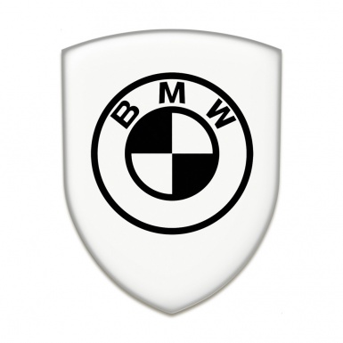 BMW Silicone Emblem White Background Black Logo 