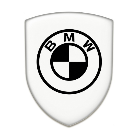 BMW Silicone Emblem White Background Black Logo 