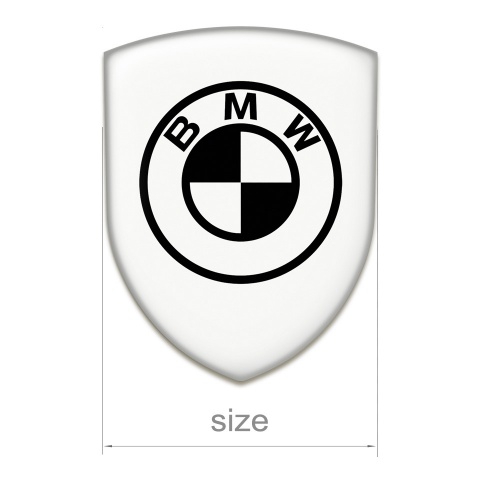 BMW Silicone Emblem White Background Black Logo 