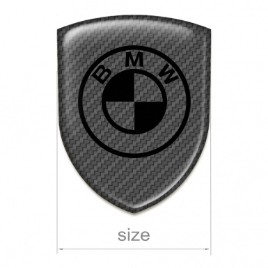 BMW 3D Gel Emblem Carbon Background Black Logo 