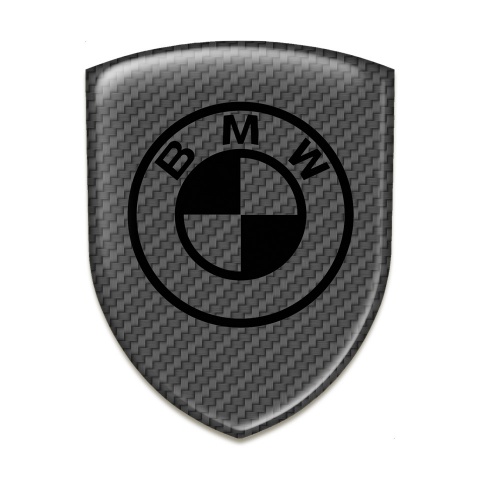 BMW 3D Gel Emblem Carbon Background Black Logo 