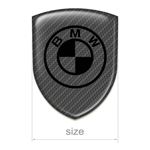 BMW 3D Gel Emblem Carbon Background Black Logo 