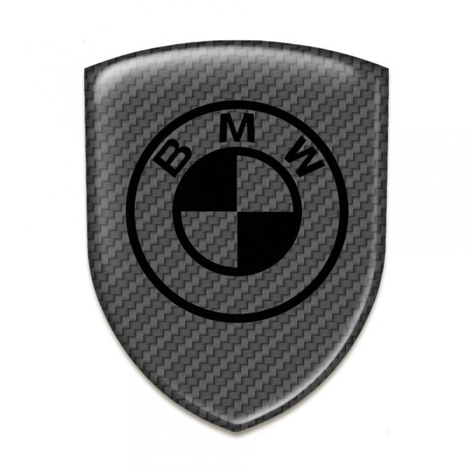 BMW 3D Gel Emblem Carbon Background Black Logo 
