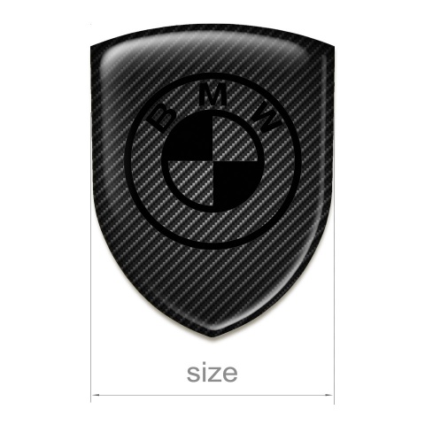 BMW Emblem Interior Dark Carbon Black Logo Style 