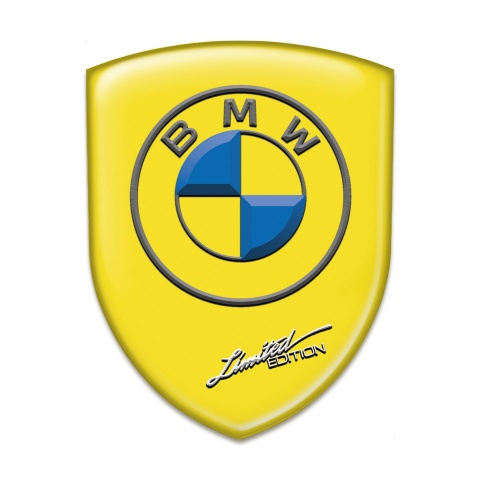 BMW Auto Emblem Yellow Print Limited Edition Style 