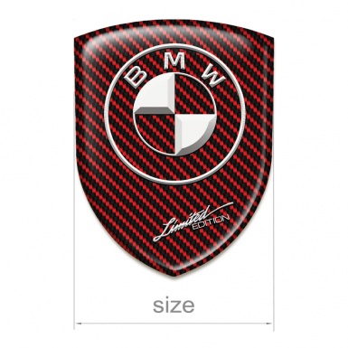 BMW Emblem Interior Red Carbon White Log 