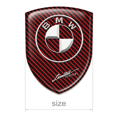 BMW Emblem Interior Red Carbon White Log 