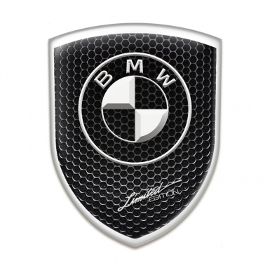 BMW  Tuning Emblem Perforated Steel Base White Logo 