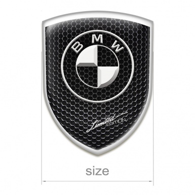 BMW  Tuning Emblem Perforated Steel Base White Logo 