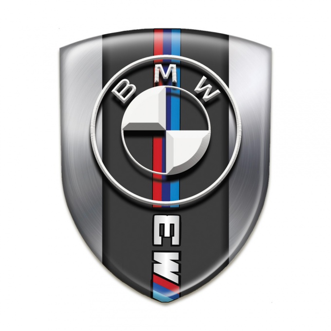 BMW M3 Self Adhesive Car logo Emblem Metallic Version 