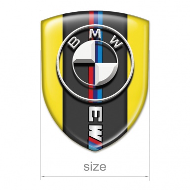 BMW M3 3D Gel Emblem Premium Quality Yellow Version 