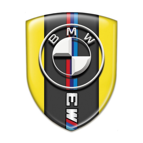 BMW M3 3D Gel Emblem Premium Quality Yellow Version 