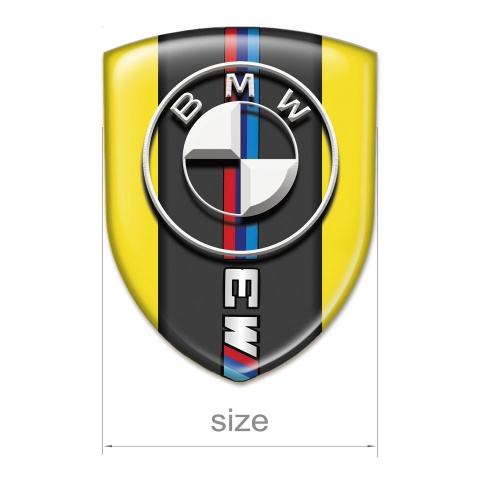 BMW M3 3D Gel Emblem Premium Quality Yellow Version 