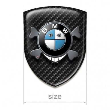 BMW Silicone Car Decal Badge Dark Carbon Base Smile Logo Style 